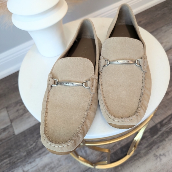 Coach Beige Suede Loafers - Picture 2 of 8